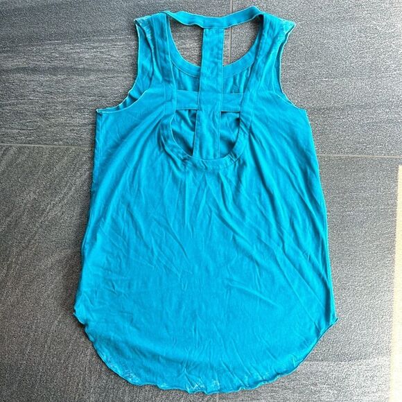 NWOT Chaser Sleeveless Tank Top Cut-Out Back Festival Style in Turquoise Small - Picture 9 of 16